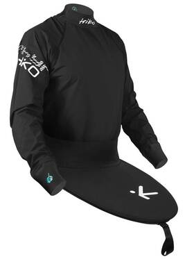 hiko repeat long sleeved cagdeck shown in black with white logos