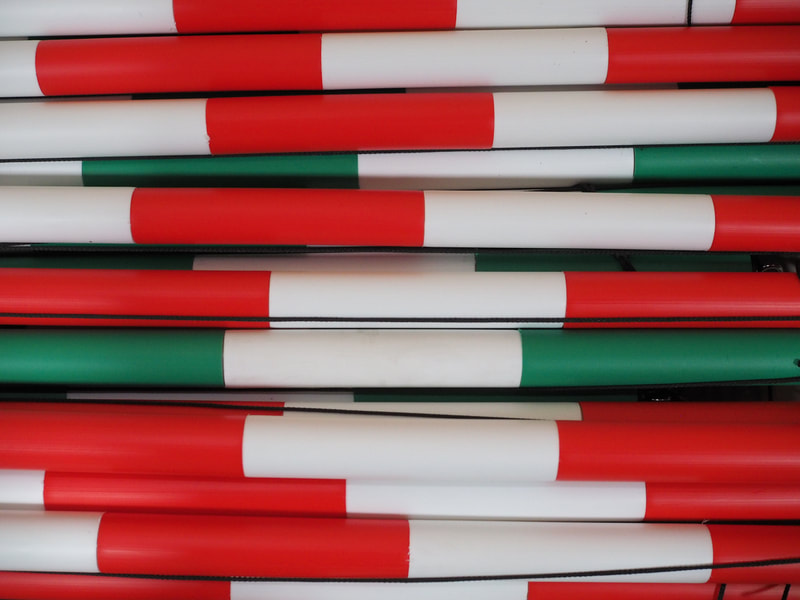 Canoe Slalom Poles for competition and training - red / white and green / white 